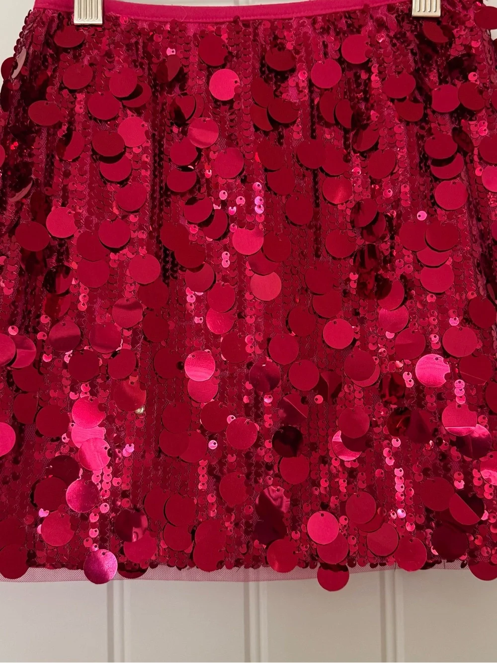Lola + The Boys Magic Paillette Mini Skirt Size 10 Hot Pink Sequin Party Skirt